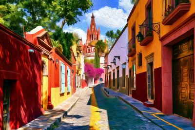 San Miguel de Allende watercolor canvas