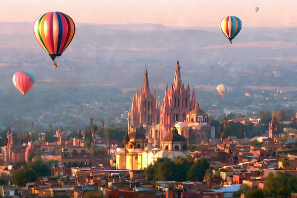 Parroquia de San Miguel Arcangel, San Miguel de Allende watercolor canvas