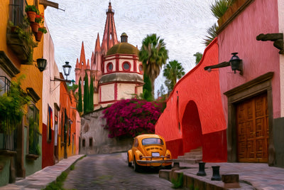 San Miguel de Allende watercolor canvas