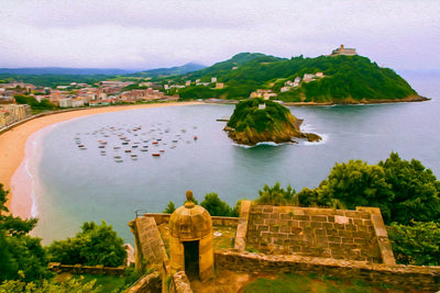 San Sebastian watercolor canvas