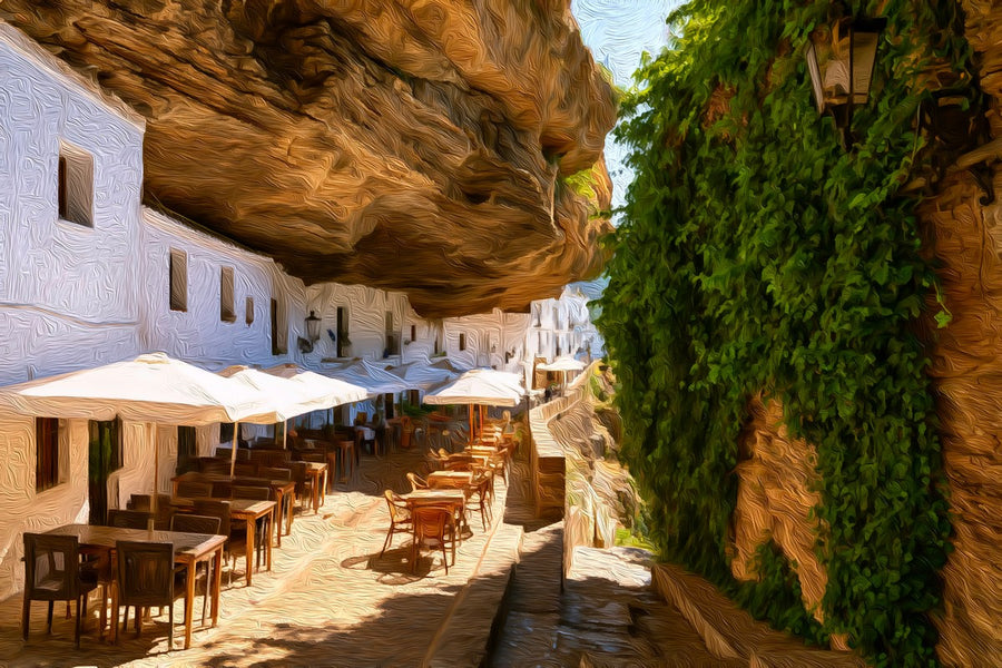 Cave Street Restaurants Setenil &mdash; Setenil de las Bodegas canvas