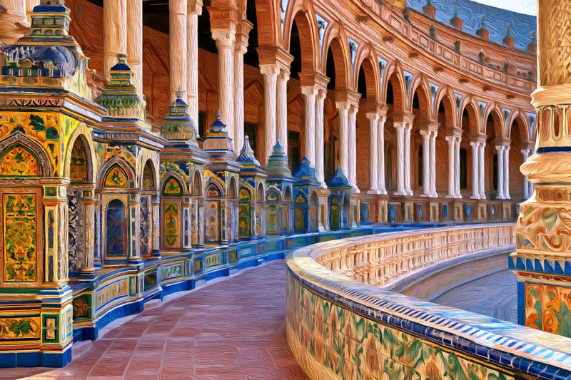 Plaza de España Ceramic Alcoves, Seville canvas