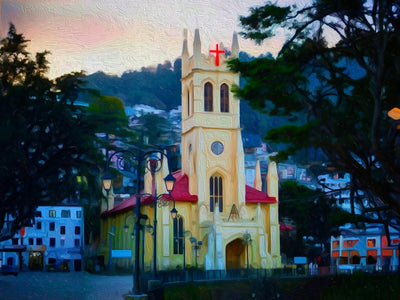 Shimla watercolor canvas