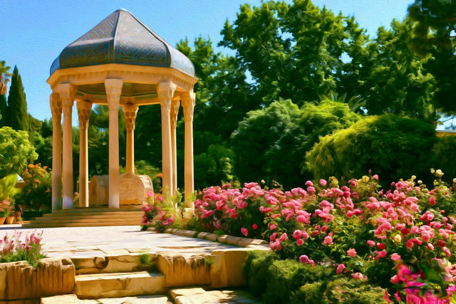 Tomb of Hafez Pavilion, Shiraz watercolor canvas