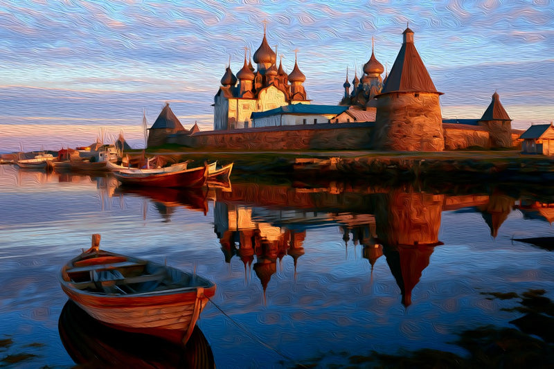 Solovetsky Monastery Island Reflection, Solovetsky Islands canvas