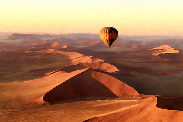 Sossusvlei Sand Dunes Balloon, Sossusvlei watercolor canvas
