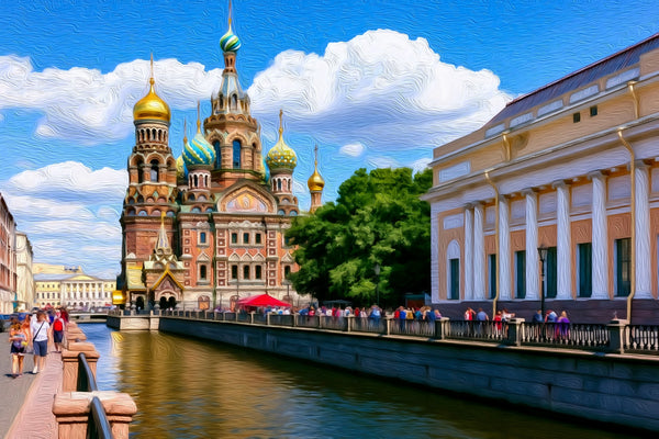 Church of the Savior on Spilled Blood, St. Petersburg watercolor canvas