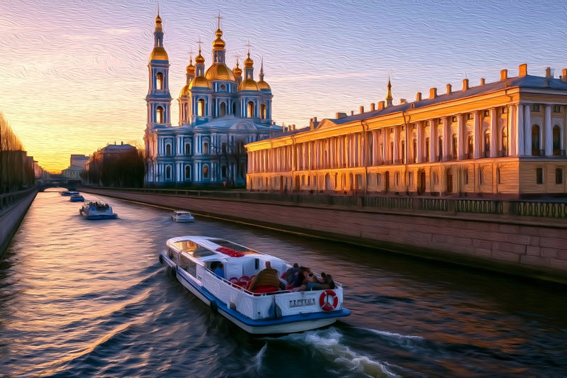 Nikolsky Naval Cathedral Canal, Saint Petersburg canvas