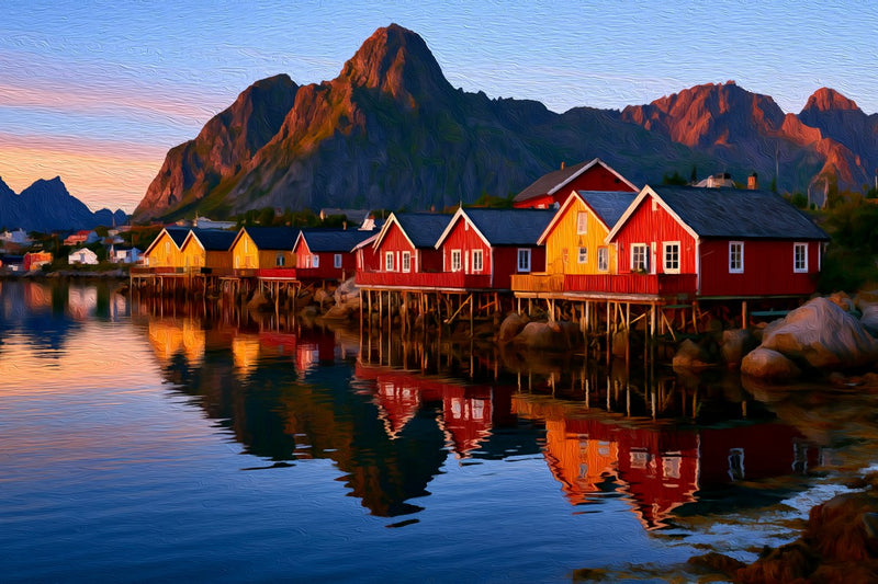 Waterfront Rorbu Fishing Village, Svolvaer canvas