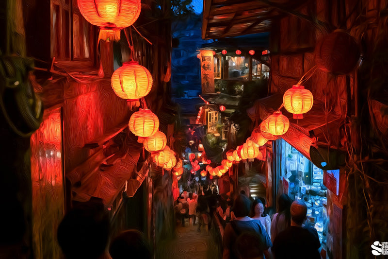 Jiufen Old Street Lanterns, Taipei canvas