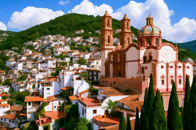 Taxco watercolor canvas