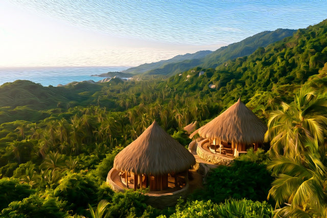 Ecohabs Jungle Bungalows Tayrona, Tayrona National Park watercolor canvas