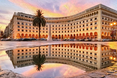 Thessaloniki watercolor canvas