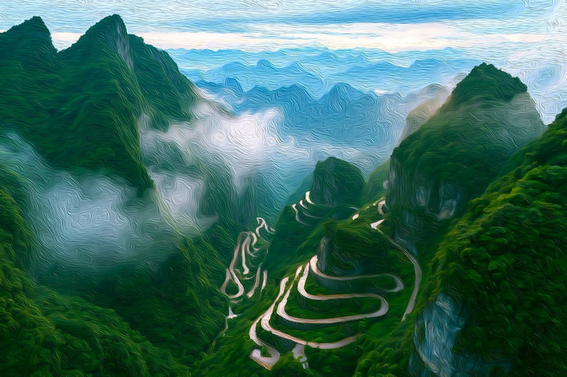 Tianmen Mountain Road Switchbacks, Zhangjiajie canvas