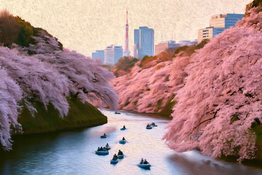 Chidorigafuchi Cherry Blossom Moat &mdash; Tokyo canvas