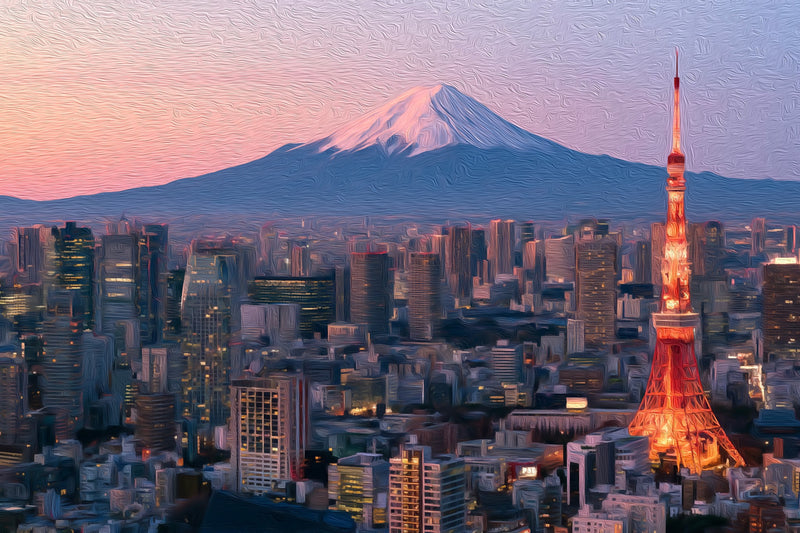 Tokyo Tower Mount Fuji, Tokyo canvas