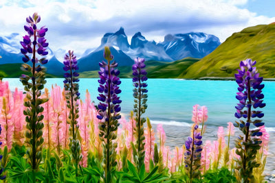Torres del Paine watercolor canvas