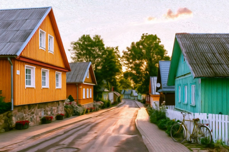 Trakai Village Street Scene, Trakai canvas