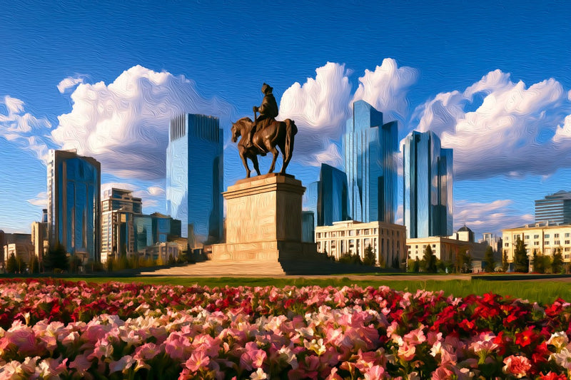 Kazakh Khan Equestrian Monument, Ulaanbaatar canvas