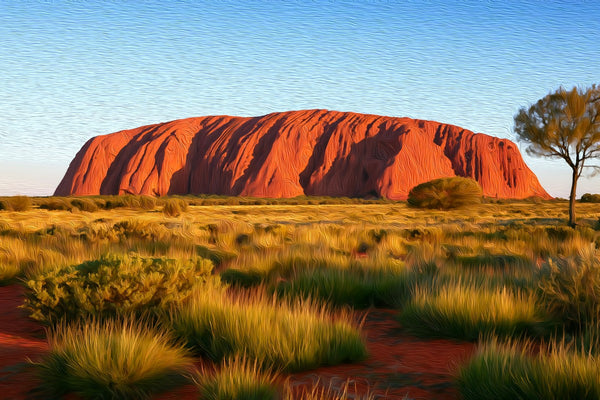 Uluru Ayers Rock, Uluru watercolor canvas