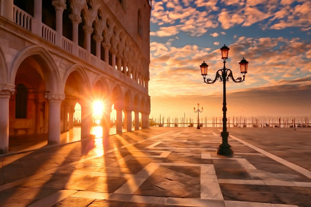 Doge's Palace Waterfront Piazzetta, Venice watercolor canvas