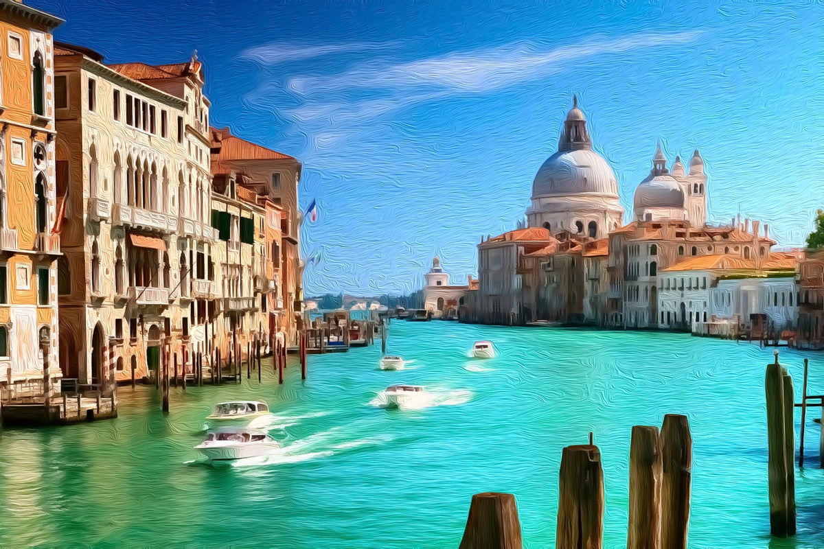 Grand Canal Santa Maria della Salute gallery canvas, unframed and in an espresso floating frame — Venice, Italy