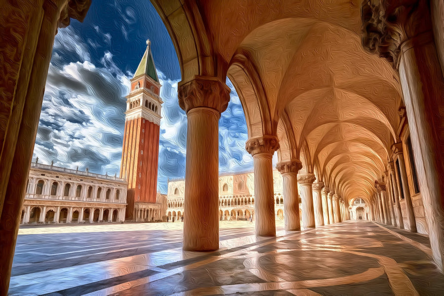 St Marks Square Campanile Arcade &mdash; Venice canvas