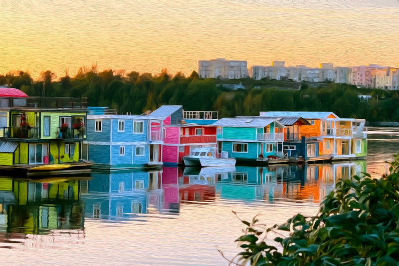 Fisherman's Wharf Float Homes, Victoria canvas