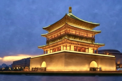 Xi'an watercolor canvas