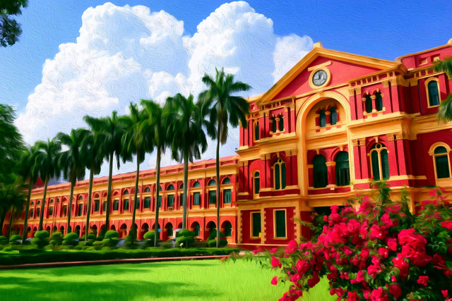 Secretariat Building Yangon, Yangon watercolor canvas