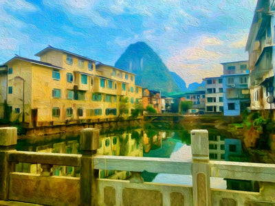 Yangshuo watercolor canvas