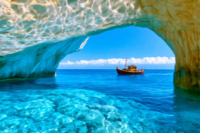 Zakynthos watercolor canvas