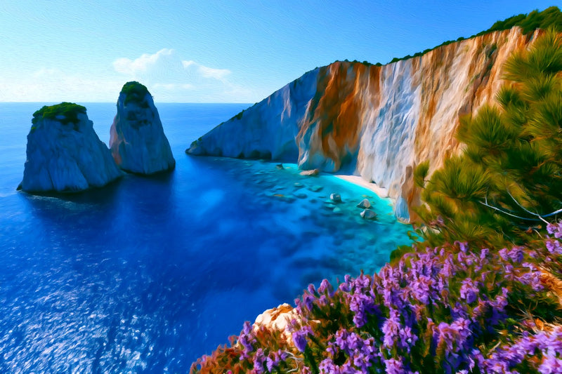 Mizithres Rocks Zakynthos Cliffs, Zakynthos canvas