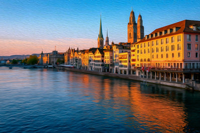 Zurich watercolor canvas