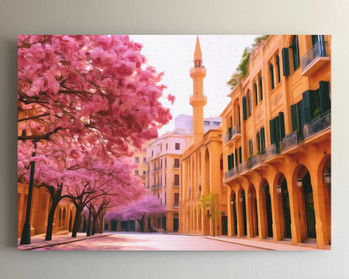 Nijmeh Square Beirut &mdash; Beirut watercolour canvas