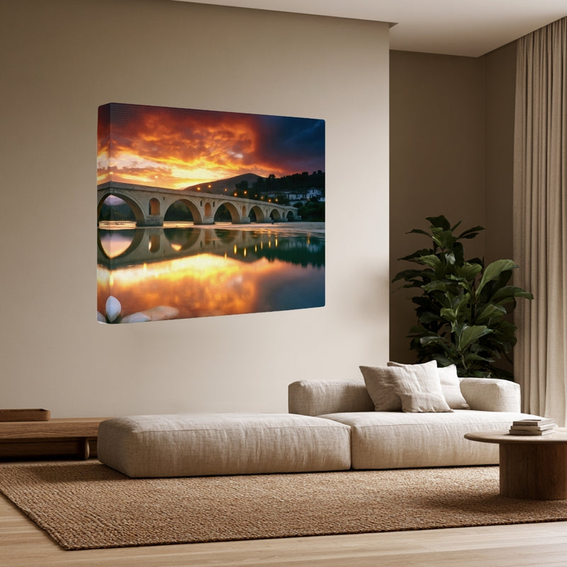 Gorica Bridge Drin River — Berat, Albania, view 3