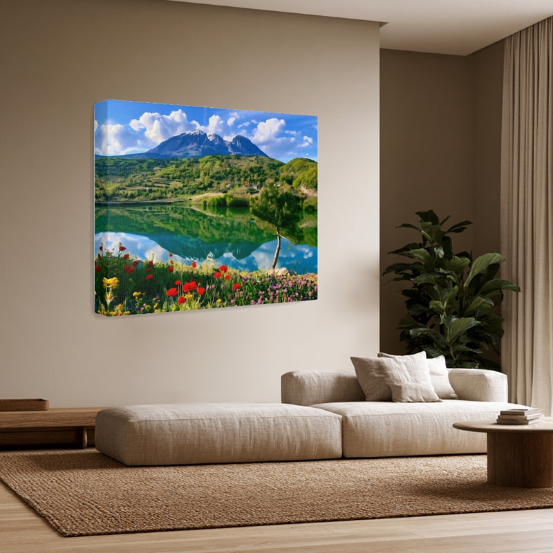 Berat Lake Mountain Panorama — Berat, Albania, view 3