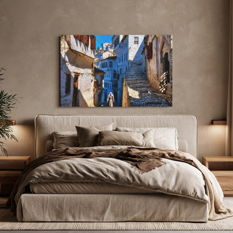Berat, Albania | Berat Old Town Cobblestone Alley | Original Series Gallery Canvas