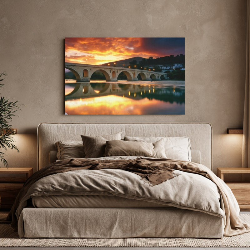 Gorica Bridge Drin River — Berat, Albania, view 6