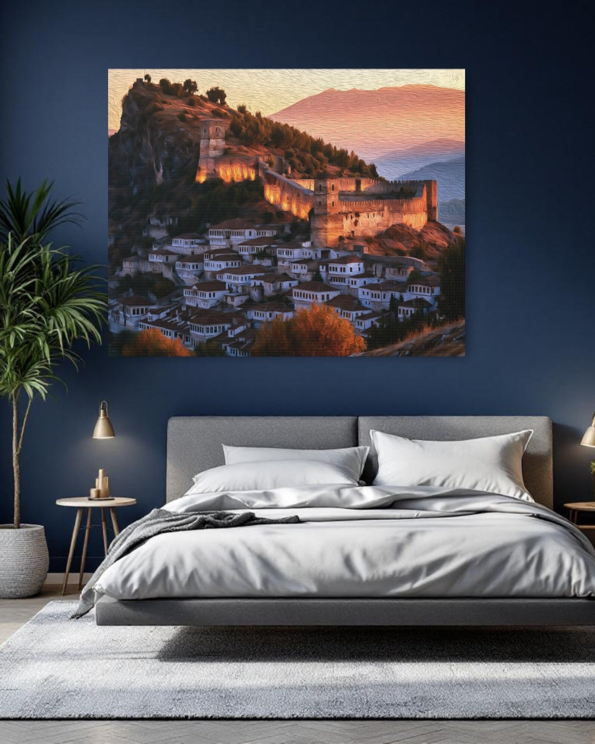 Berat, Albania | Berat Castle Hillside Old Town | Original Series Gallery Canvas detail