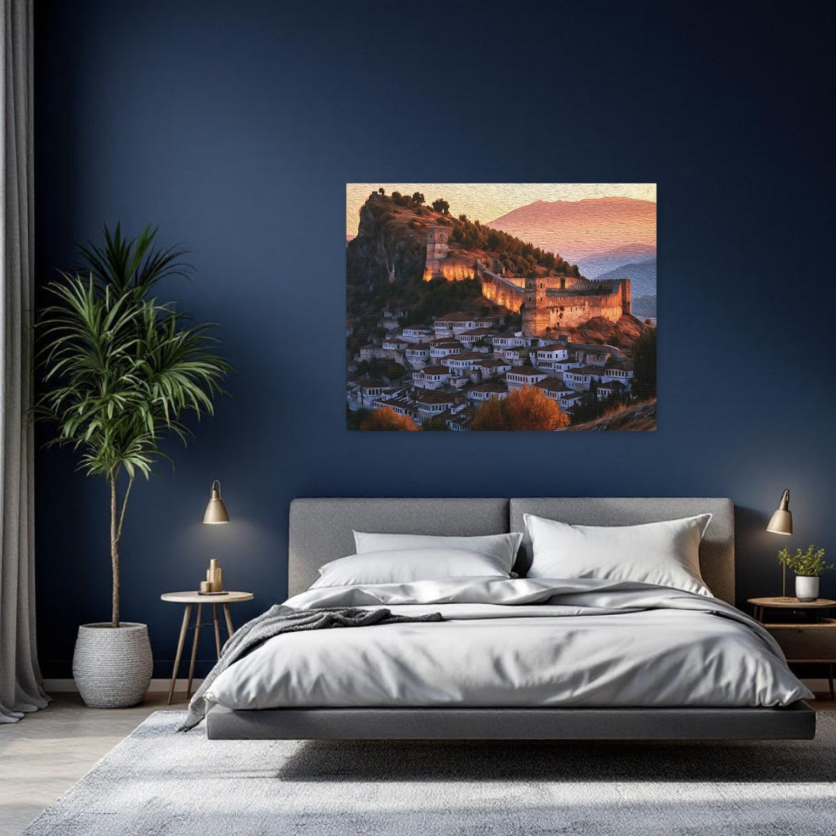 Berat, Albania | Berat Castle Hillside Old Town | Original Series Gallery Canvas detail