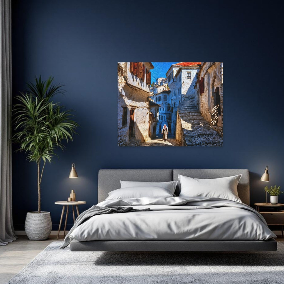 Berat, Albania | Berat Old Town Cobblestone Alley | Original Series Gallery Canvas detail