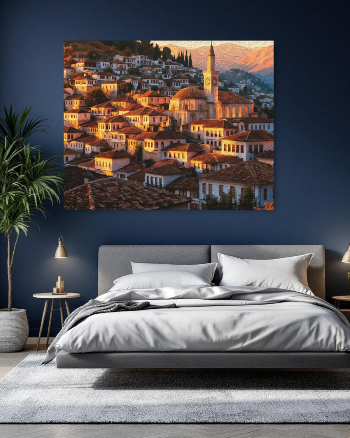 Berat, Albania | Berat Old Town Clock Tower | Original Series Gallery Canvas detail