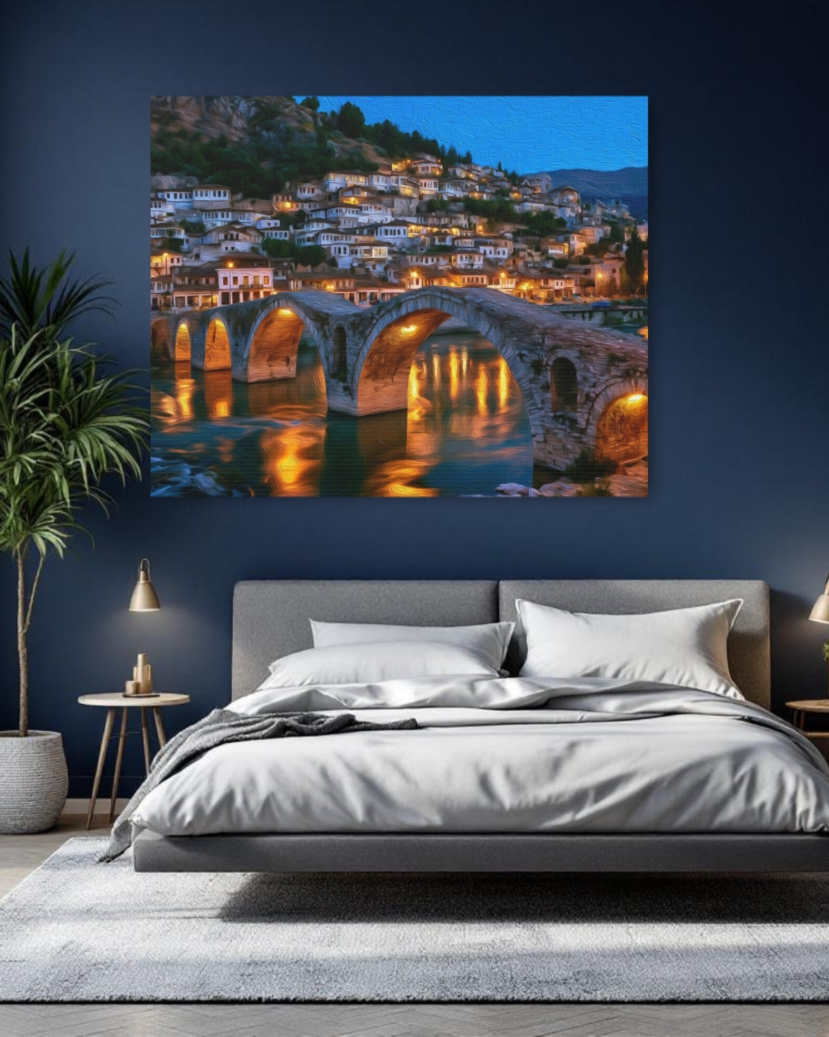 Berat, Albania | Gorica Bridge Berat Albania | Original Series Gallery Canvas detail