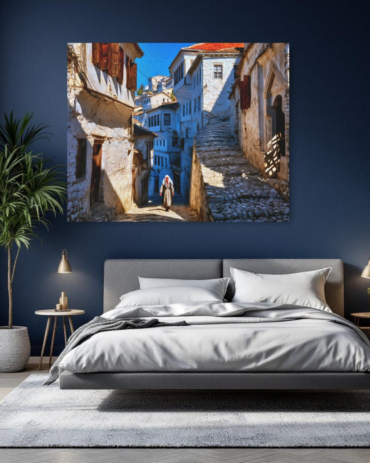 Berat, Albania | Berat Old Town Cobblestone Alley | Original Series Gallery Canvas detail