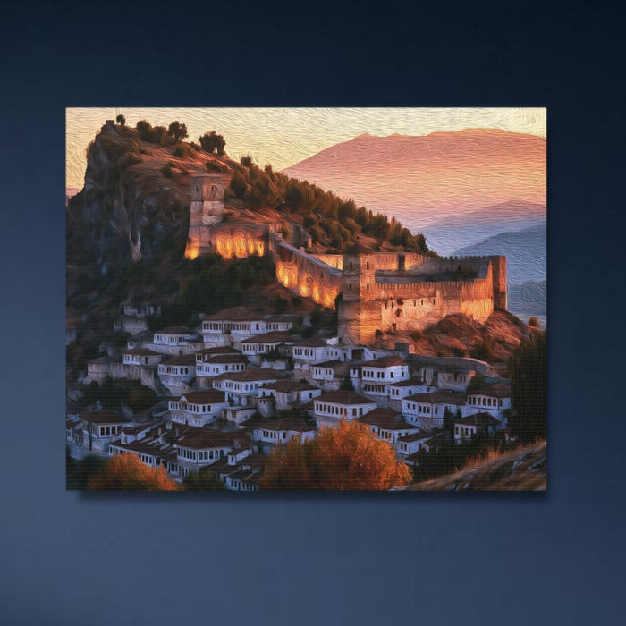 Berat, Albania | Berat Castle Hillside Old Town | Original Series Gallery Canvas