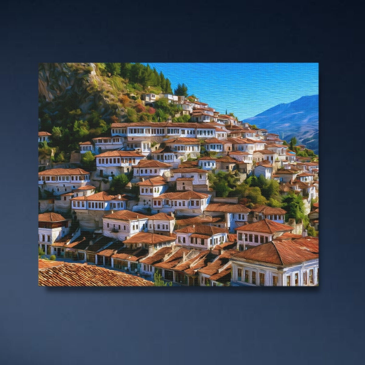 Berat, Albania | Berat Old Town Hillside | Original Series Gallery Canvas close-up detail
