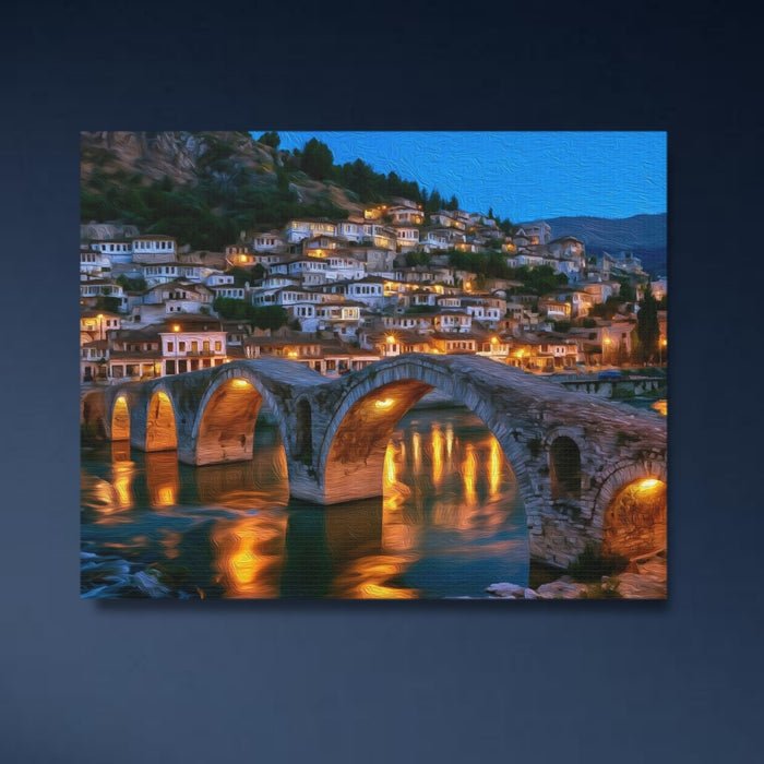 Berat, Albania | Gorica Bridge Berat Albania | Original Series Gallery Canvas