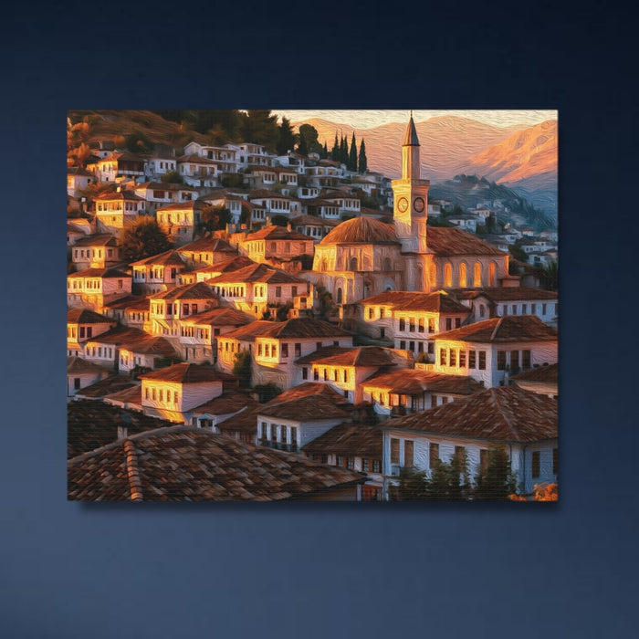Berat, Albania | Berat Old Town Clock Tower | Original Series Gallery Canvas