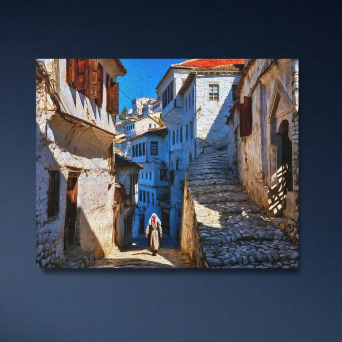 Berat, Albania | Berat Old Town Cobblestone Alley | Original Series Gallery Canvas